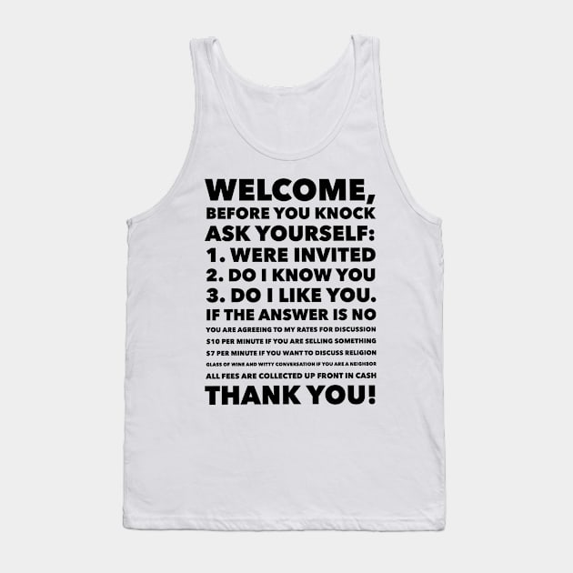 New Parent Life Hack- Sign to Hang at Your Front Door- Snark Tank Top by penandbea